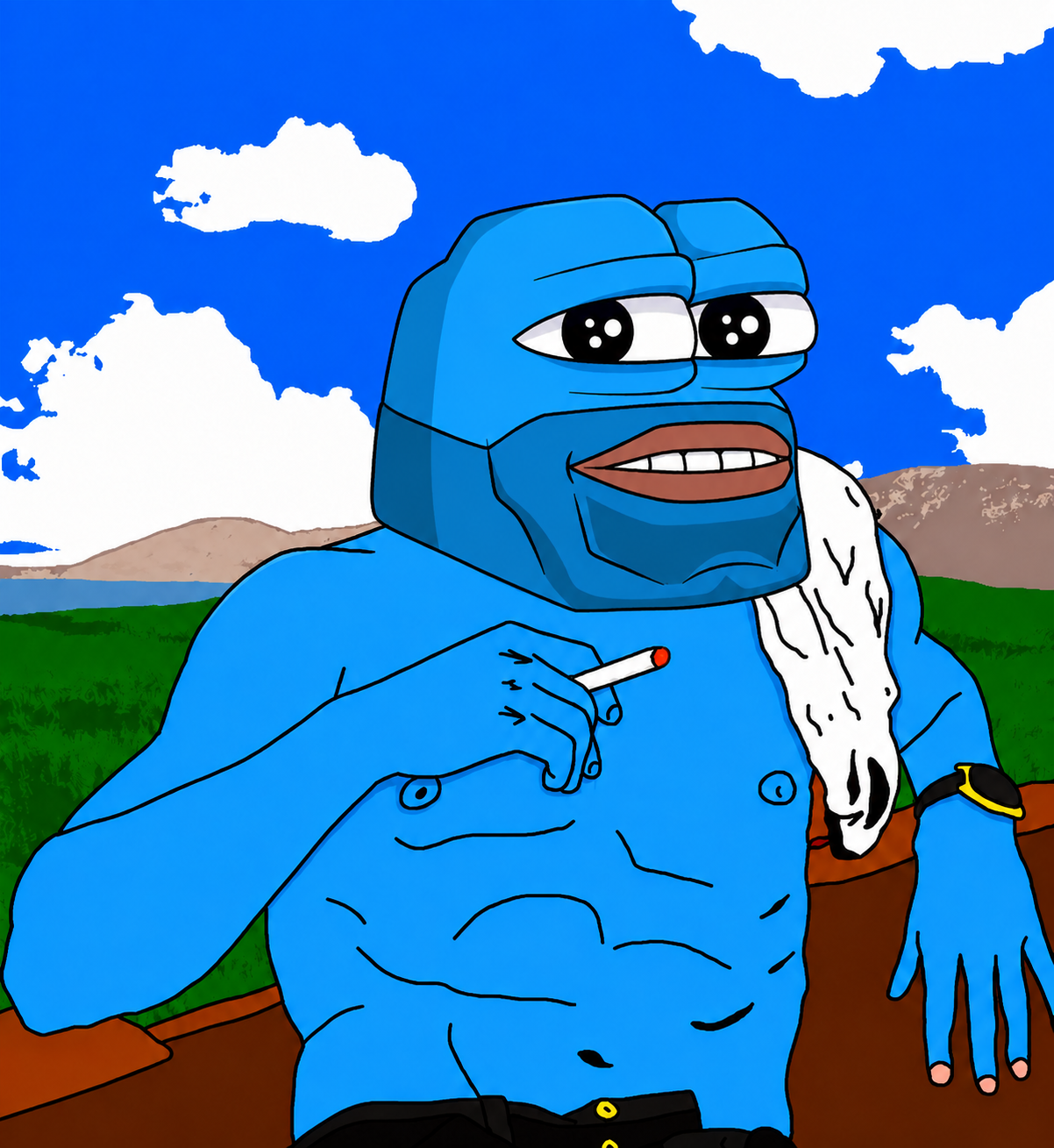 Blue INTERN relaxing outdoors during a team offsite